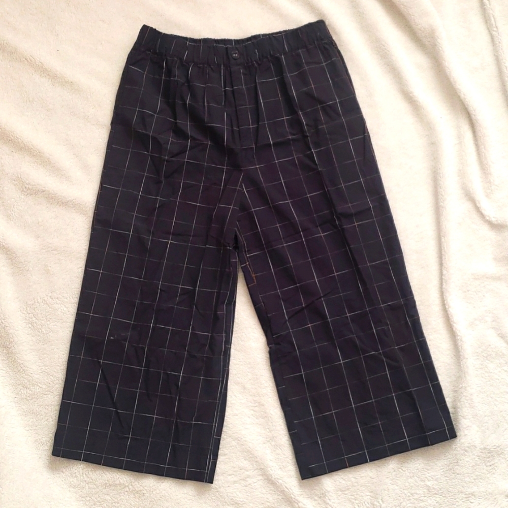 Forever 21 Navy Pants with Yellow and White stripe detail